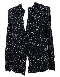 Dámska tmavomodrá kvietkovana blúzka Esprit