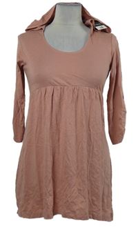 Nové - Dámská růžová šatová tunika s kapucí Papaya 