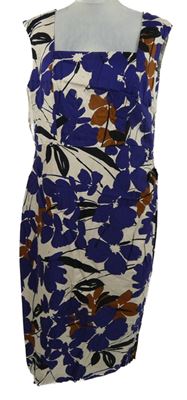 Dámské modro-béžovo-hnědé květované pouzdrové šaty Coast 