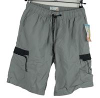 Nové - Pánske sivé šušťákové kraťasy s vreckami Primark