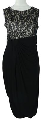 Dámske čierno-vzorované púzdrové šaty