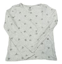 Sivé melírované tričko so srdiečkami H&M