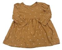 Hnedé bavlnené šaty s listami H&M