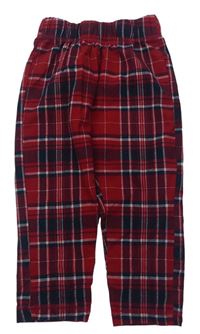 Čierno-červeno-biele kockované fleecové pyžamové nohavice Lily & Dan