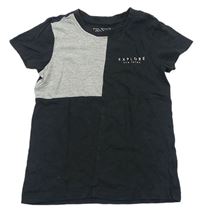 Čierno-sivé tričko s nápisom Matalan