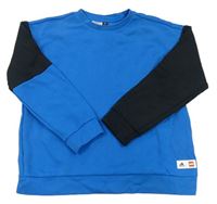 Modro-čierna mikina s nášivkou Adidas