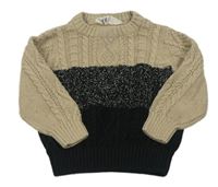 Béžovo-černý svetr H&M