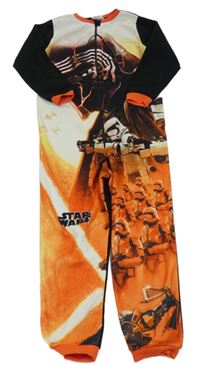 Černo-oranžový fleecový overal s potiskem Star Wars 