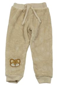 Béžové chlupaté domácí kalhoty se zvířátkem so cute