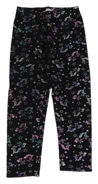 Čierne tregíny s jednorožcami a hviezdami Peacocks