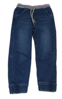 Tmavomodré teplákové cuff rifle s úpletovým pasom Lupilu