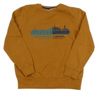 Medová mikina s potlačou