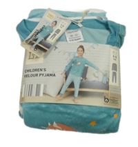 Nové - modro-pruhované sametové pyžamo s koníkem Lily & Dan