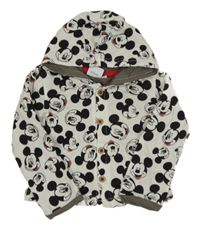 Biela podšitá prepínaci mikina s Mickey Mousem a kapucňou Disney