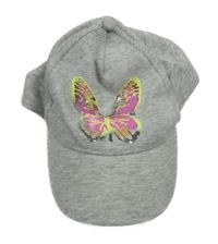 Sivá melírovaná šiltovka s motýlom H&M