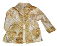 Růžový vzorovaný propínací slavnostní kabátek