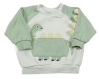 Sivo-zelená mikina s dinosaurom Primark
