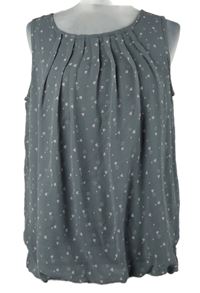 Dámsky sivý šifónový blúzková ý balonový top so srdiečkami Benotti