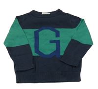 Tmavomodro-zelený sveter Topolino