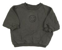 Tmavosivá mikina so smajlíkom Next