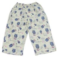 Vanilkové pyžamové kalhoty s medvídky