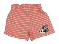 Ružovo-biele pruhované bavlnené kraťasy s Minnie George