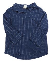 Tmavomodro-bílá kostkovaná košile H&M
