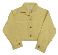 Žltá rifľová crop bunda Zara