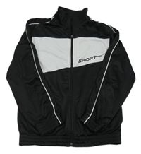 Čierno-biela športová prepínaci mikina s nápisom