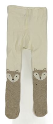 Smetanovo-hnedé pančuchy s liškami H&M