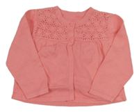 Ružový prepínaci sveter s čipkou Mothercare