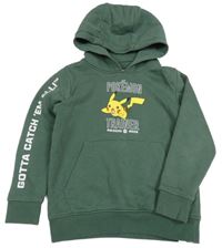 Khaki mikina s Pikachu a kapucí Next