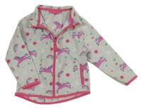 Sivá fleecová prepínaci mikina s jednorožcami Dunnes