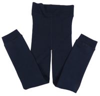 Tmavomodré zateplené pančuskové legíny