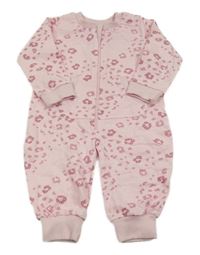 Světlerůžový květovaný overal 