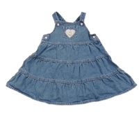 Modré rifľové na traké šaty so srdiečkom Adams