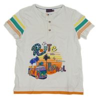 Bílé tričk s obrázkem a pruhy Sergent major