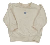 Smotanová mikina so srdiečkom a volánikmi H&M