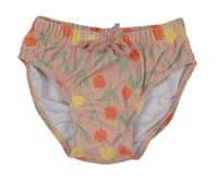 Růžové plenkové plavkové kalhotky s tulipány 