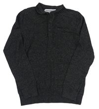 Tmavosivý sveter s golierikom Urban