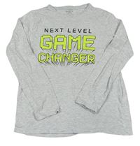 Sivé melírované tričko s nápisom Primark