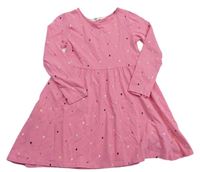 Ružové bavlnené šaty so srdiečkami H&M
