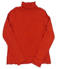 Červené žebrované triko s rolákem M&S