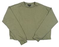 Khaki crop mikina New Look
