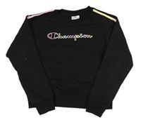 Čierna crop mikina s logom Champion