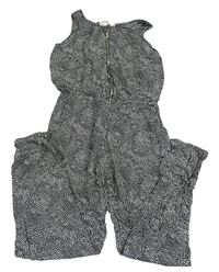 Černo-bílý vzorovaný kalhotový overal H&M