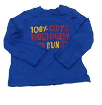 Tmavomodré triko s nápisem Mothercare