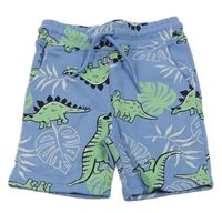 Modré teplákové kraťasy s dinosaurami Primark