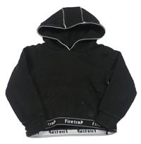 Čierna mikina s nápisom a kapucňou zn. Firetrap