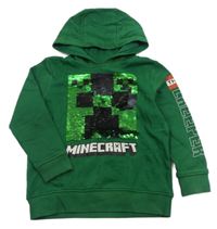 Tmavozelená mikina Minecraft z překlápěcích flitrů Next